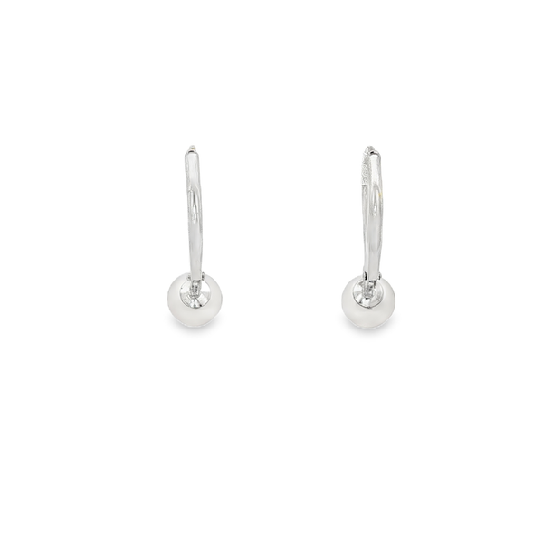 14K White Gold Cultured Akoya Pearl Leverback Drop Earrings Image 3 Jo & Co. Jewelers Hardy, VA