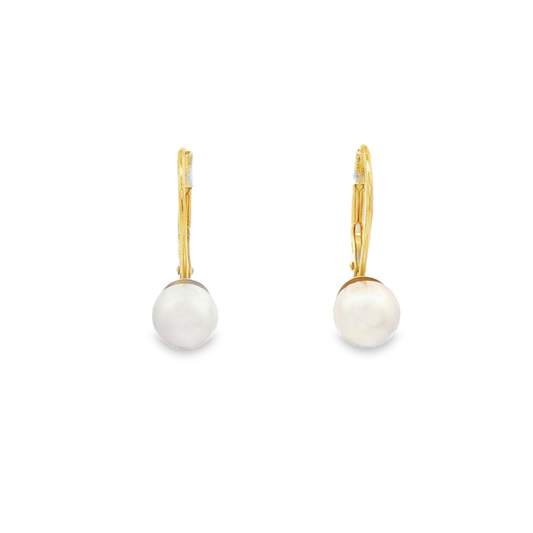 14K Yellow Gold Cultured Freshwater Pearl Leverback Earrings Jo & Co. Jewelers Hardy, VA