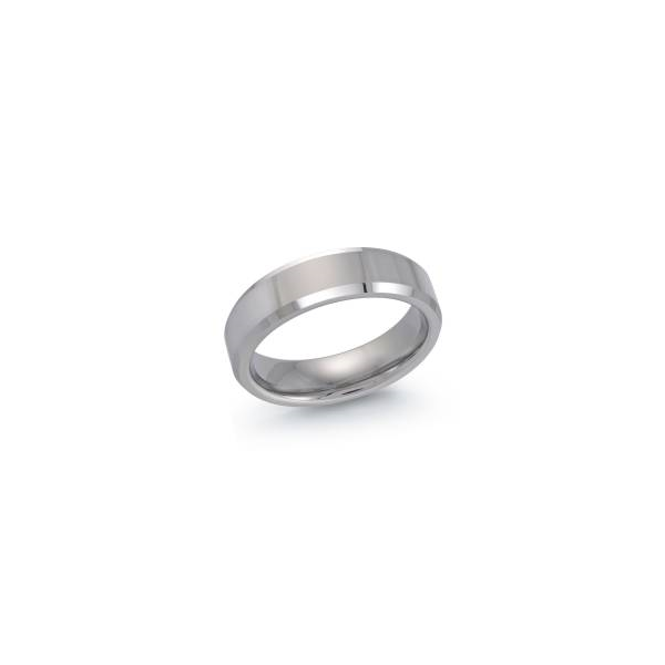 Tungsten 6mm Polished Comfort-Fit Beveled Edge Wedding Band Jo & Co. Jewelers Hardy, VA
