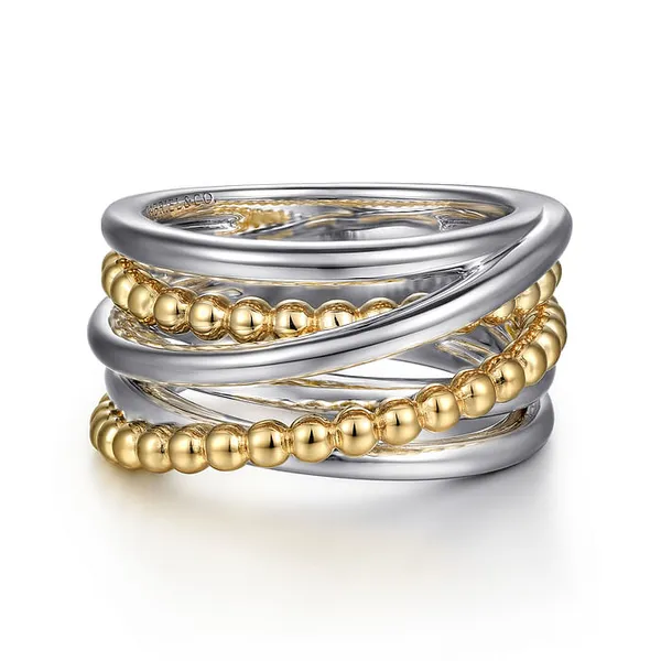 Sterling Silver and 14K Yellow Gold Beaded Bujukan Multi-Strand Ring Jo & Co. Jewelers Hardy, VA