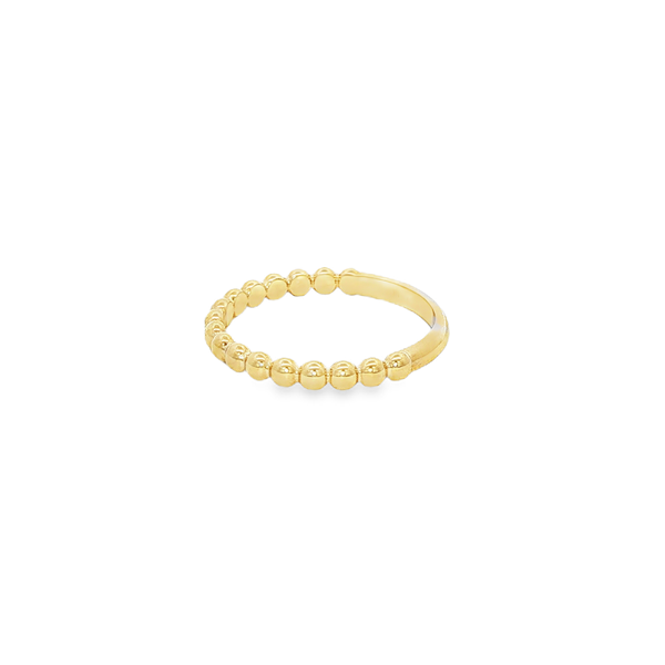 10K Yellow Gold Polished Beaded Stackable Ring Image 2 Jo & Co. Jewelers Hardy, VA