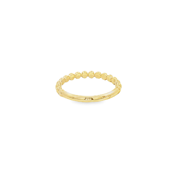 10K Yellow Gold Polished Beaded Stackable Ring Image 3 Jo & Co. Jewelers Hardy, VA