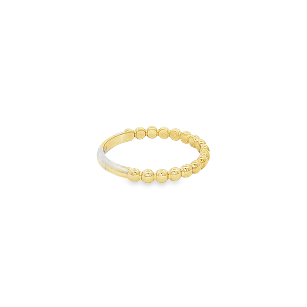 10K Yellow Gold Polished Beaded Stackable Ring Image 4 Jo & Co. Jewelers Hardy, VA