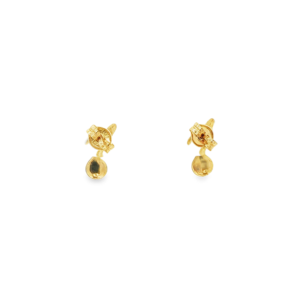 14K Yellow Gold Polished Music Note Post Earrings Image 3 Jo & Co. Jewelers Hardy, VA