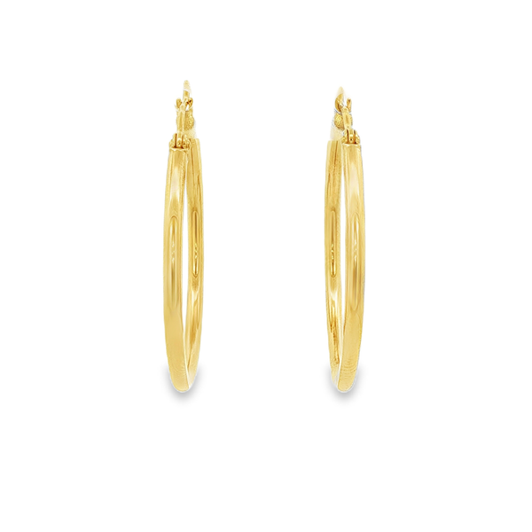 14K Yellow Gold Polished Hoop Earrings 2x30mm Jo & Co. Jewelers Hardy, VA