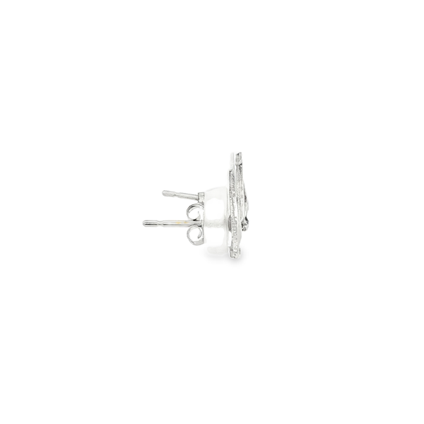 14K White Gold Mini Sailboat Post Earrings Image 2 Jo & Co. Jewelers Hardy, VA