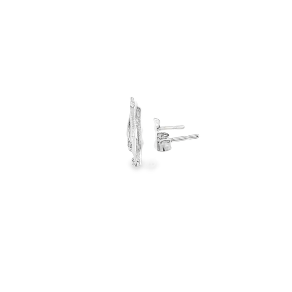 14K White Gold Mini Sailboat Post Earrings Image 4 Jo & Co. Jewelers Hardy, VA
