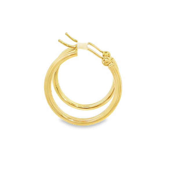 14K Yellow Gold Polished Hoop Earrings 2x20mm Image 2 Jo & Co. Jewelers Hardy, VA