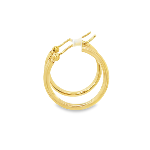 14K Yellow Gold Polished Hoop Earrings 2x20mm Image 4 Jo & Co. Jewelers Hardy, VA