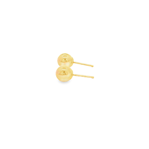 10K Yellow Gold 6mm Polished Ball Post Earrings Image 4 Jo & Co. Jewelers Hardy, VA