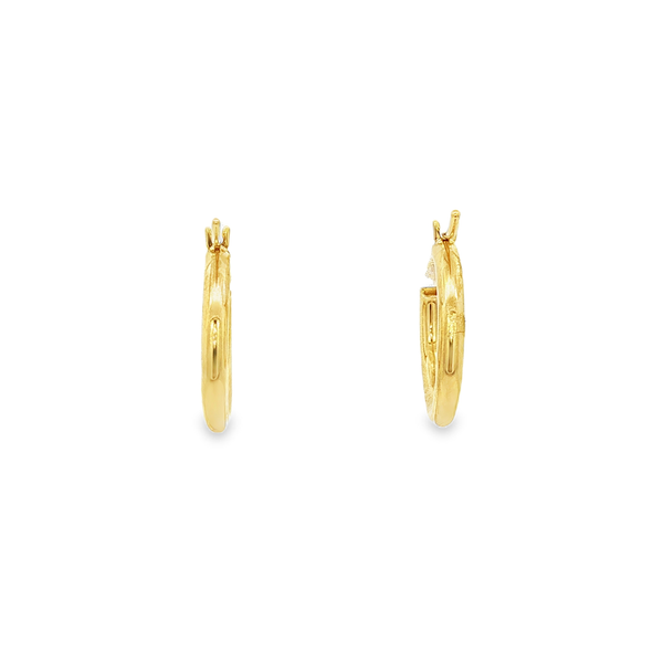 14K Yellow Gold Polished Hoop Earrings 2x15mm Image 3 Jo & Co. Jewelers Hardy, VA