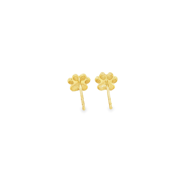 14K Yellow Gold Polished Paw Print Stud Earrings Image 3 Jo & Co. Jewelers Hardy, VA