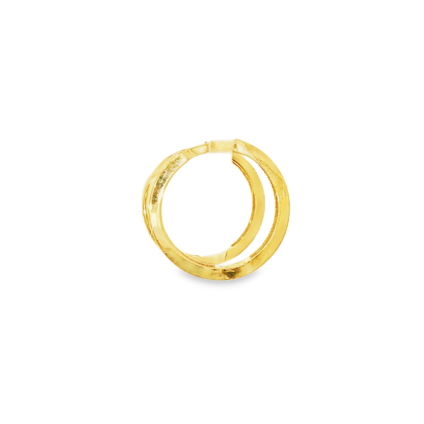 14K Yellow Gold 15.5mm Polished Flat Hoop Earrings Image 4 Jo & Co. Jewelers Hardy, VA