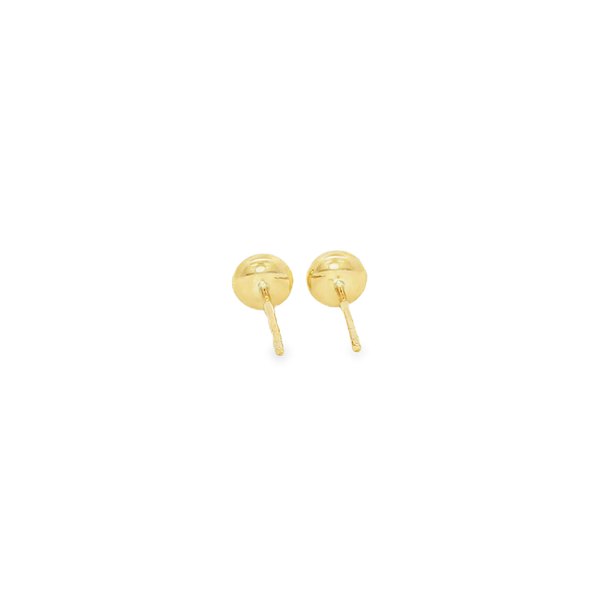 14K Yellow Gold 5.5mm Polished Button Stud Earrings Image 3 Jo & Co. Jewelers Hardy, VA