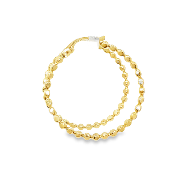Gold-Filled 25mm Faceted Bead Hoop Earrings Image 4 Jo & Co. Jewelers Hardy, VA