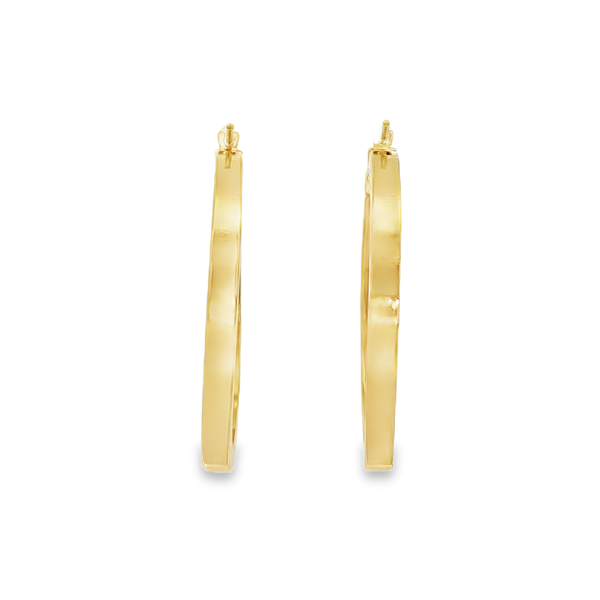 14K Yellow Gold-Filled 3x30mm Flat Hoop Earrings Image 3 Jo & Co. Jewelers Hardy, VA
