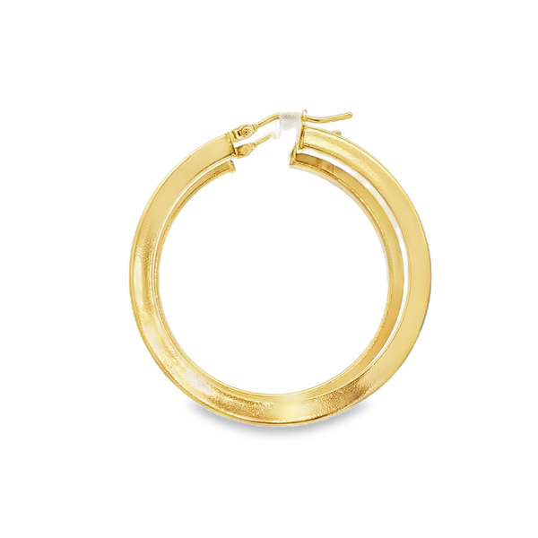 14K Yellow Gold-Filled 3x30mm Flat Hoop Earrings Image 4 Jo & Co. Jewelers Hardy, VA
