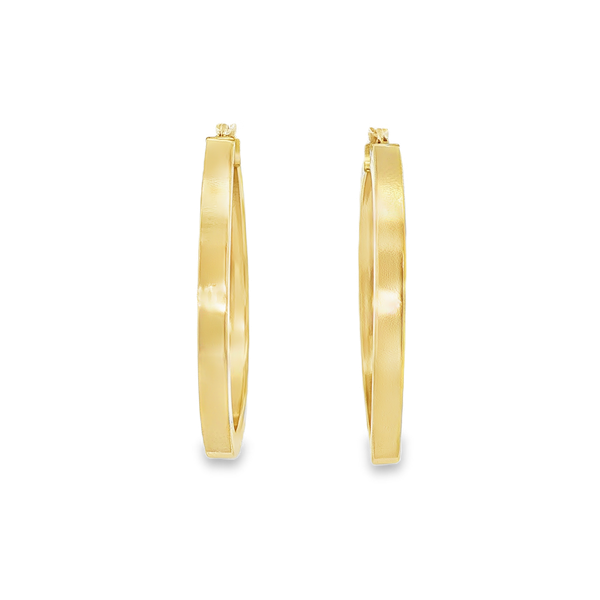14K Yellow Gold-Filled 3x30mm Flat Hoop Earrings Jo & Co. Jewelers Hardy, VA