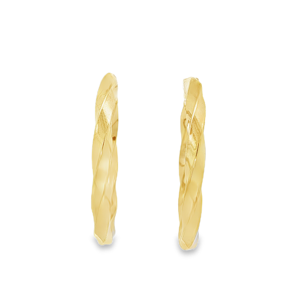 14K Yellow Gold-Filled 3x20mm Twisted Hoop Earrings Jo & Co. Jewelers Hardy, VA