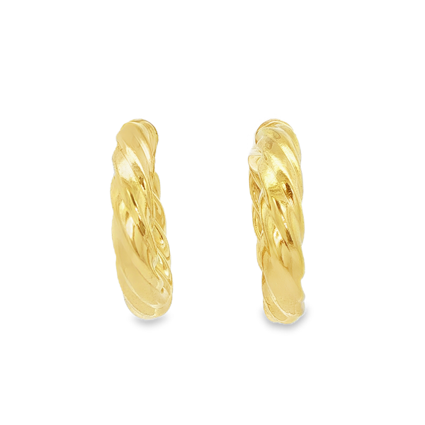 14K Yellow Gold-Filled 5x15mm Twisted Hoop Earrings Jo & Co. Jewelers Hardy, VA