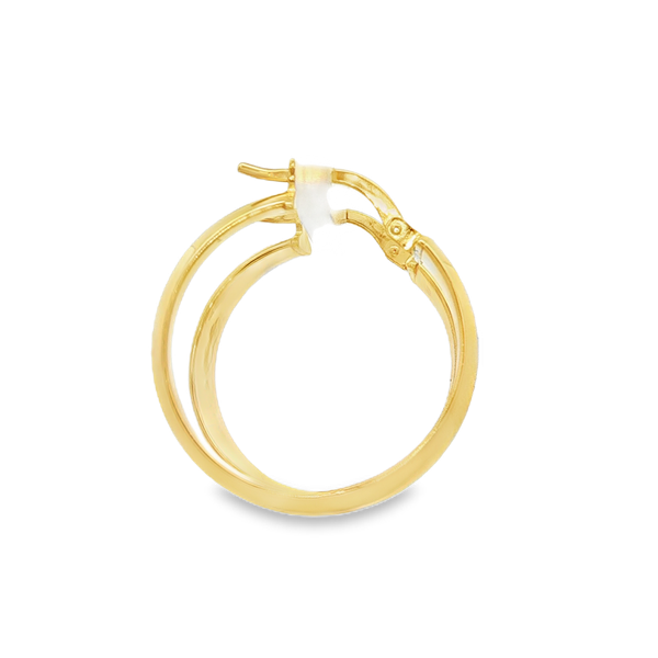 14K Yellow Gold-Filled 4.6x20mm Curved Hoop Earrings Image 2 Jo & Co. Jewelers Hardy, VA
