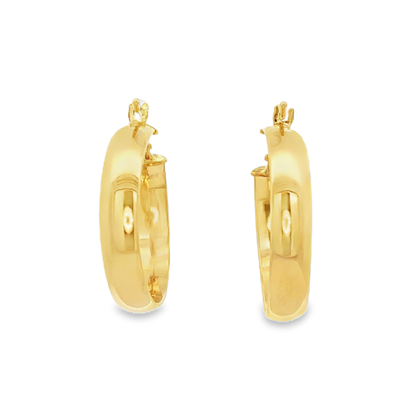14K Yellow Gold-Filled 4.6x20mm Curved Hoop Earrings Image 3 Jo & Co. Jewelers Hardy, VA