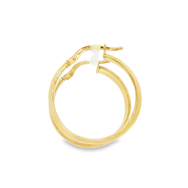 14K Yellow Gold-Filled 4.6x20mm Curved Hoop Earrings Image 4 Jo & Co. Jewelers Hardy, VA