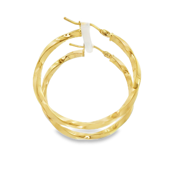 14K Yellow Gold-Filled 2x25mm Twisted Hoop Earrings Image 2 Jo & Co. Jewelers Hardy, VA