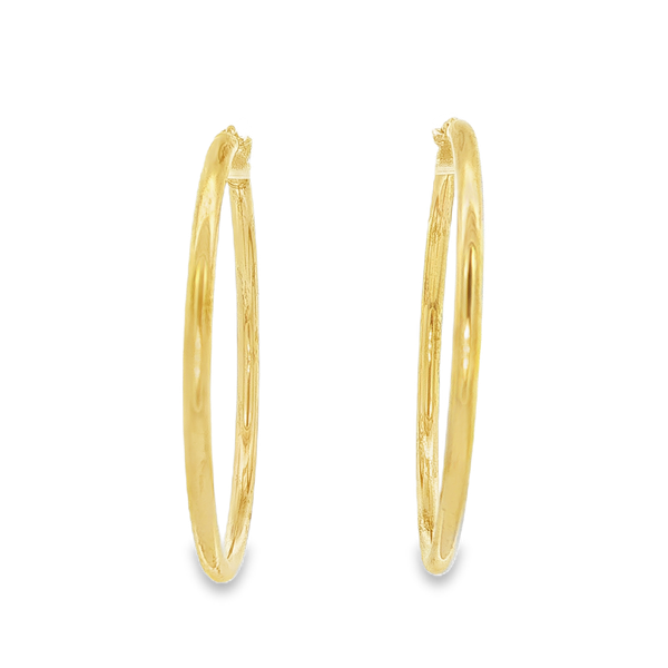 14K Yellow Gold-Filled 2x30mm Polished Hoop Earrings Jo & Co. Jewelers Hardy, VA