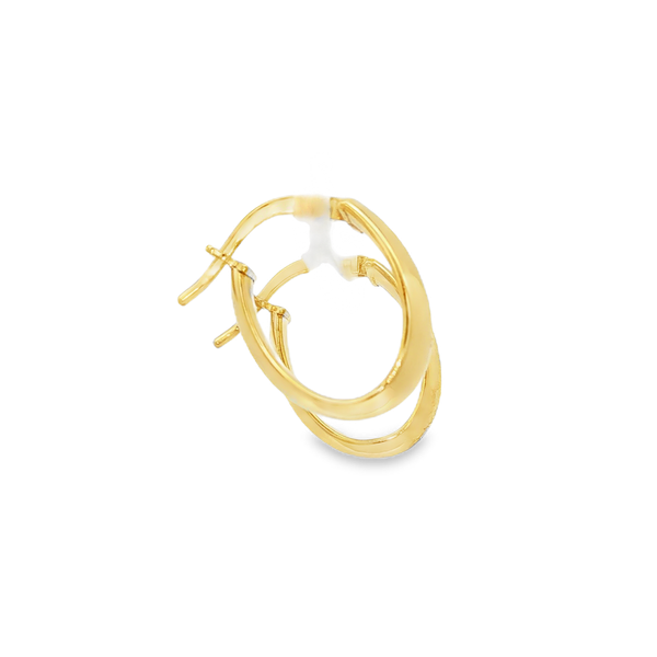 14K Yellow Gold-Filled 4.6x13mm Oval Hoop Earrings Image 2 Jo & Co. Jewelers Hardy, VA