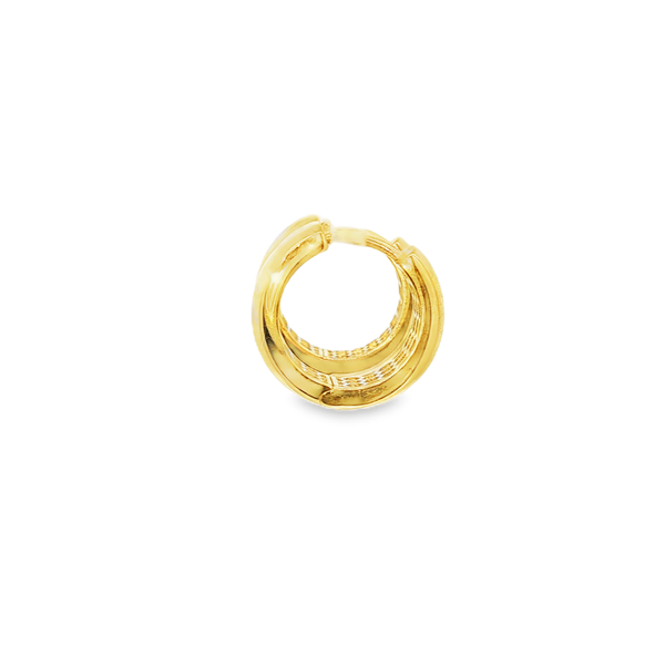 14K Yellow Gold Polished Wide Hoop Earrings Image 2 Jo & Co. Jewelers Hardy, VA