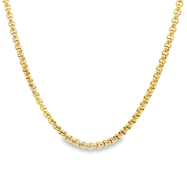 Yellow-Plated Steel 2.5mm Round Box Chain Necklace 26 Inch Jo & Co. Jewelers Hardy, VA