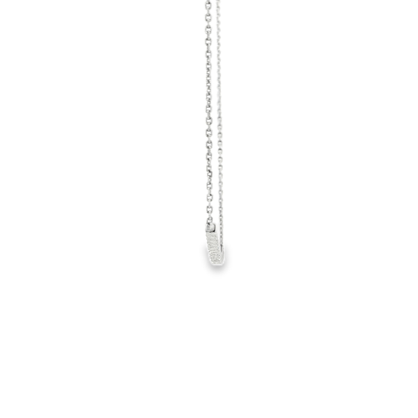 14K White Gold Adjustable Diamond-Cut Bar Necklace Image 2 Jo & Co. Jewelers Hardy, VA