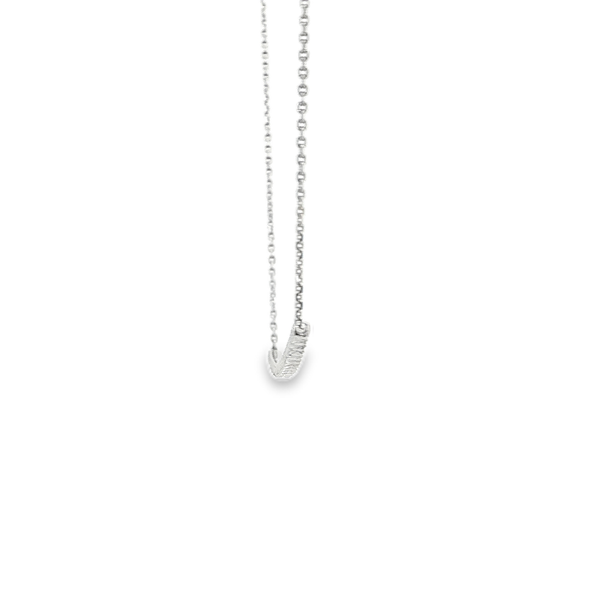 14K White Gold Adjustable Diamond-Cut Bar Necklace Image 4 Jo & Co. Jewelers Hardy, VA