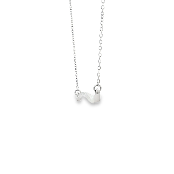 14K White Gold Polished Freeform Bar Necklace Image 2 Jo & Co. Jewelers Hardy, VA