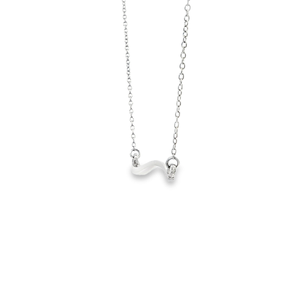 14K White Gold Polished Freeform Bar Necklace Image 4 Jo & Co. Jewelers Hardy, VA