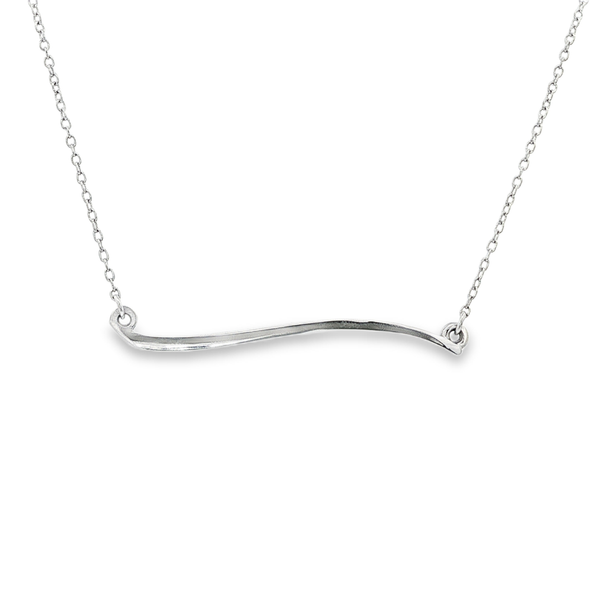 14K White Gold Polished Freeform Bar Necklace Jo & Co. Jewelers Hardy, VA