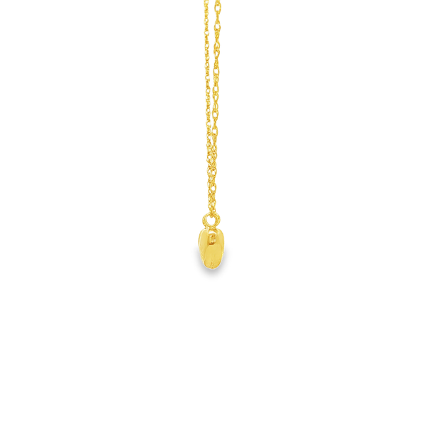 14K Yellow Gold Small Puffy Heart Necklace Image 4 Jo & Co. Jewelers Hardy, VA