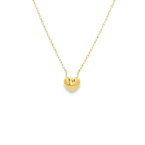 14K Yellow Gold Small Puffy Heart Necklace Jo & Co. Jewelers Hardy, VA