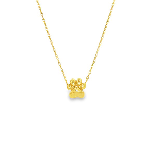 14K Yellow Gold Polished Paw Print Necklace Jo & Co. Jewelers Hardy, VA