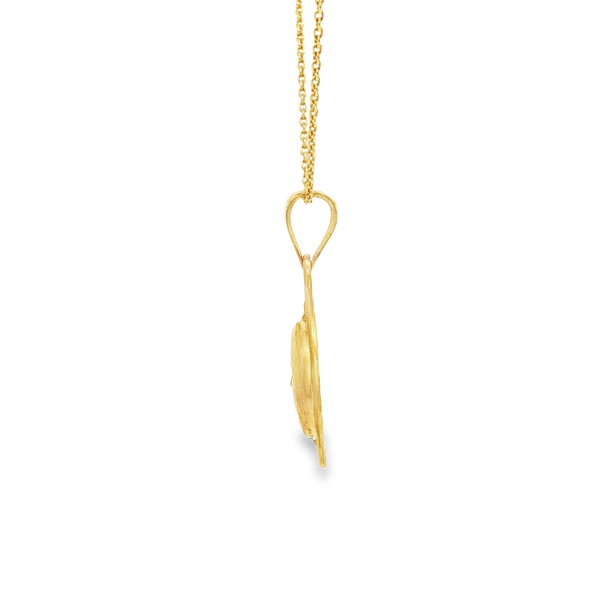 14K Yellow Gold Sun and Moon Circle Pendant Necklace Image 4 Jo & Co. Jewelers Hardy, VA