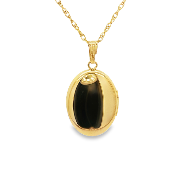 14KY Gold-Filled Flower-Engraved Oval Locket Pendant Necklace Image 3 Jo & Co. Jewelers Hardy, VA
