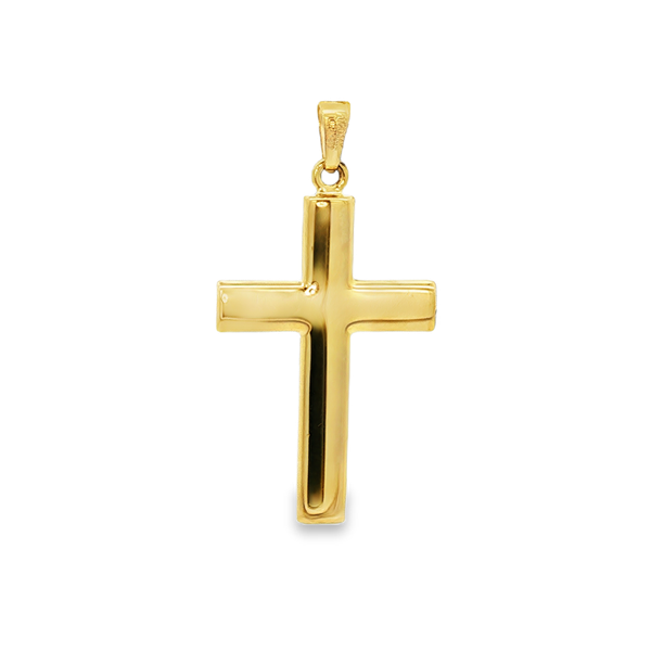 14K Yellow Gold-Filled Polished Cross Pendant Image 3 Jo & Co. Jewelers Hardy, VA