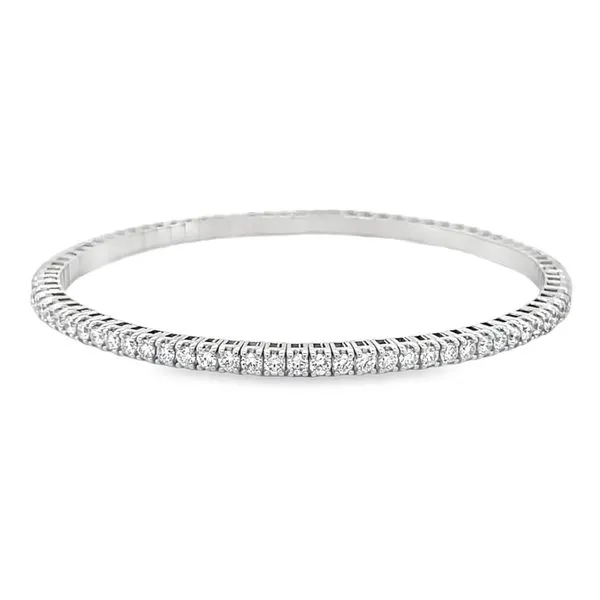 14K White Gold Lab- Grown Round Diamond Stretch Bangle Bracelet Jo & Co. Jewelers Hardy, VA