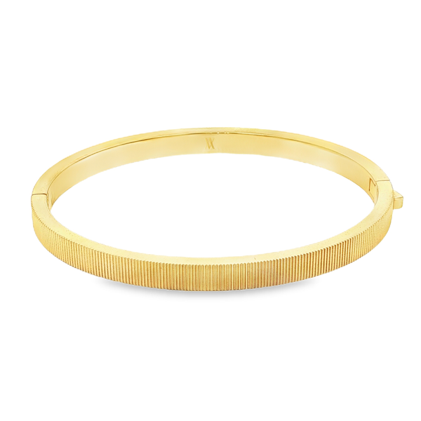 Yellow-Plated Steel Ridged Bangle Bracelet Jo & Co. Jewelers Hardy, VA