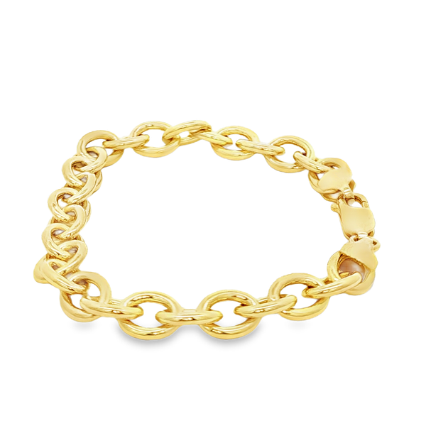 14K Yellow Gold-Filled 7.55mm Oval Link Bracelet Image 4 Jo & Co. Jewelers Hardy, VA