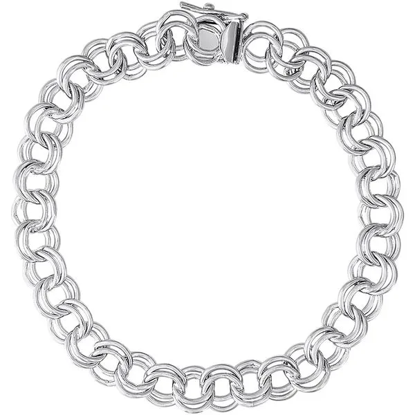 Sterling Silver Classic Large Double-Link Curb Charm Bracelet Jo & Co. Jewelers Hardy, VA