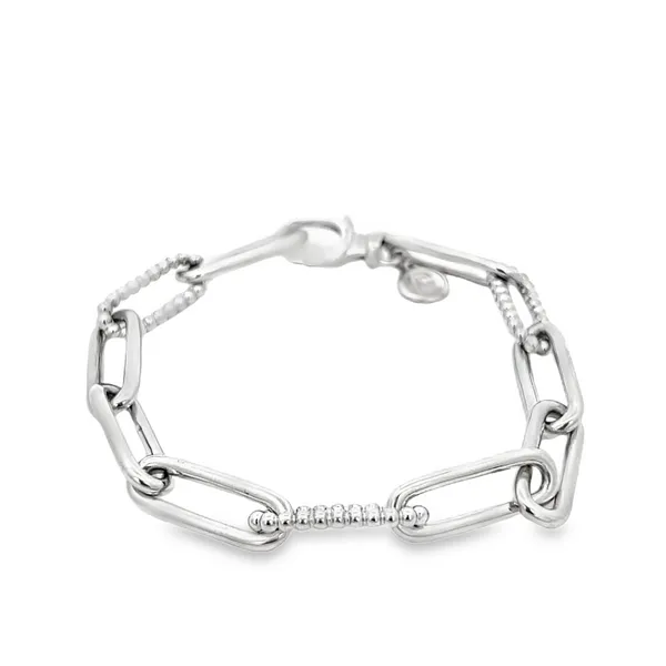 Gabriel Sterling Silver Beaded Bujukan Paperclip Bracelet Jo & Co. Jewelers Hardy, VA