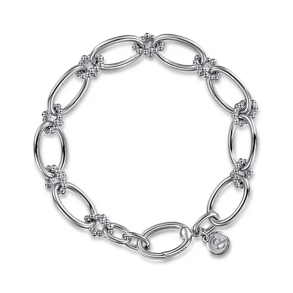 Gabriel Sterling Silver Oval Link Beaded Bujukan Bracelet Jo & Co. Jewelers Hardy, VA