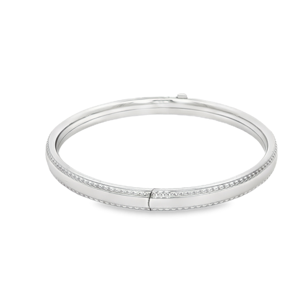 Kiddie Kraft Sterling Silver Beaded-Edge Polished Bangle Bracelet for Children Image 2 Jo & Co. Jewelers Hardy, VA